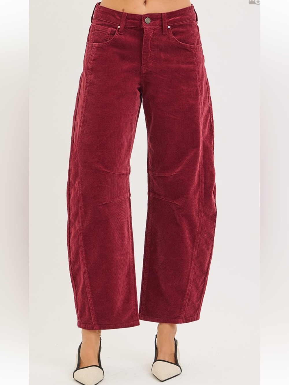 161 ❤️RISEN wine SLOUCHY ANKLE BARREL CORDUROY PANTS